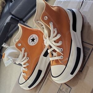 Converse All Star High-Tops in Orange and Cream